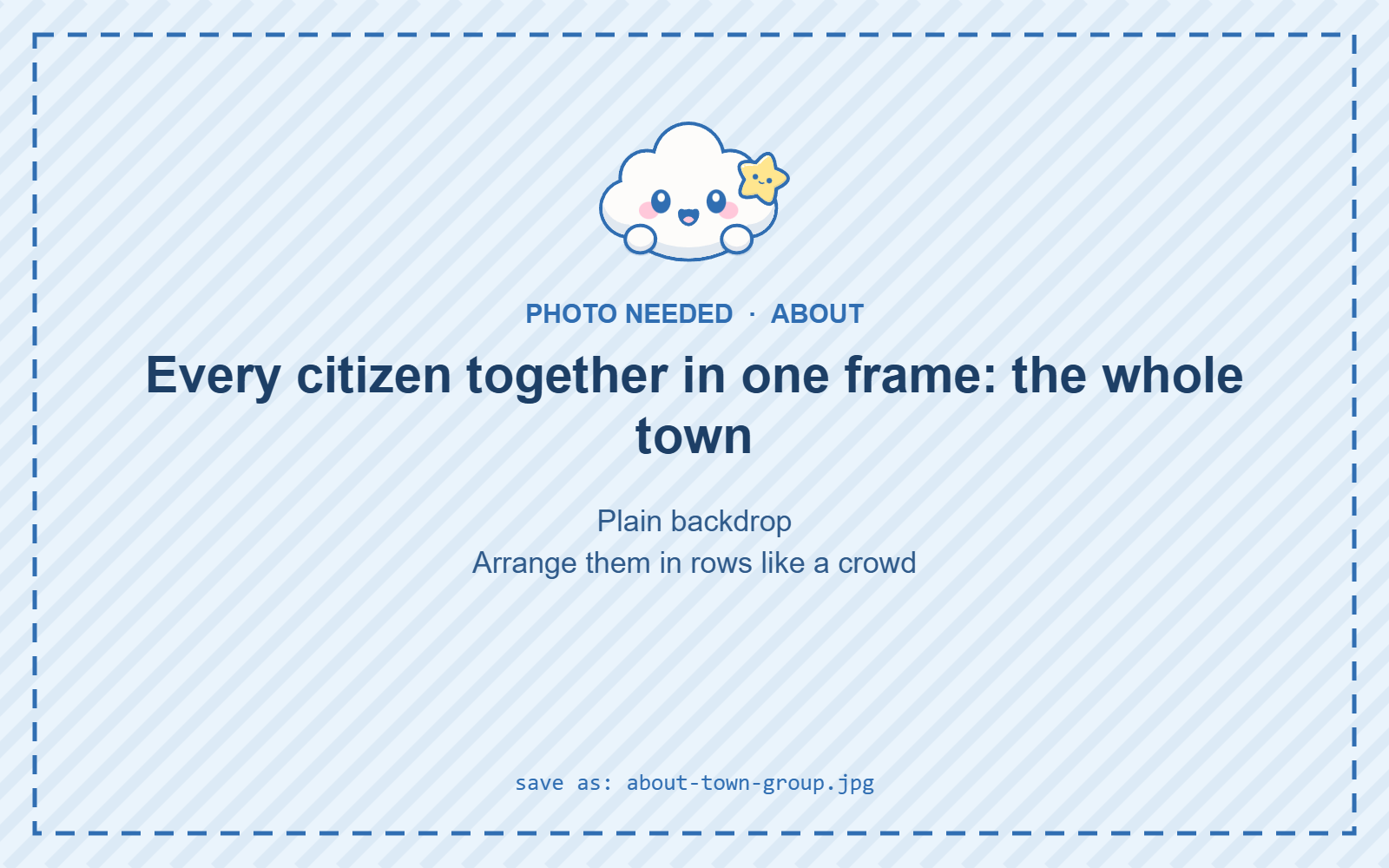 Every KumoTown citizen gathered in one frame