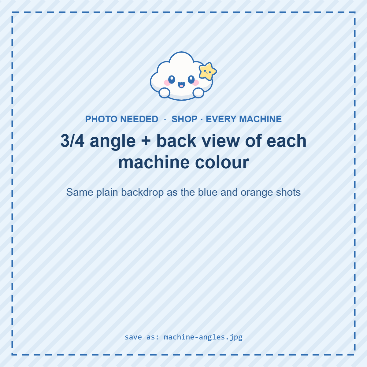 Machine from a three-quarter angle