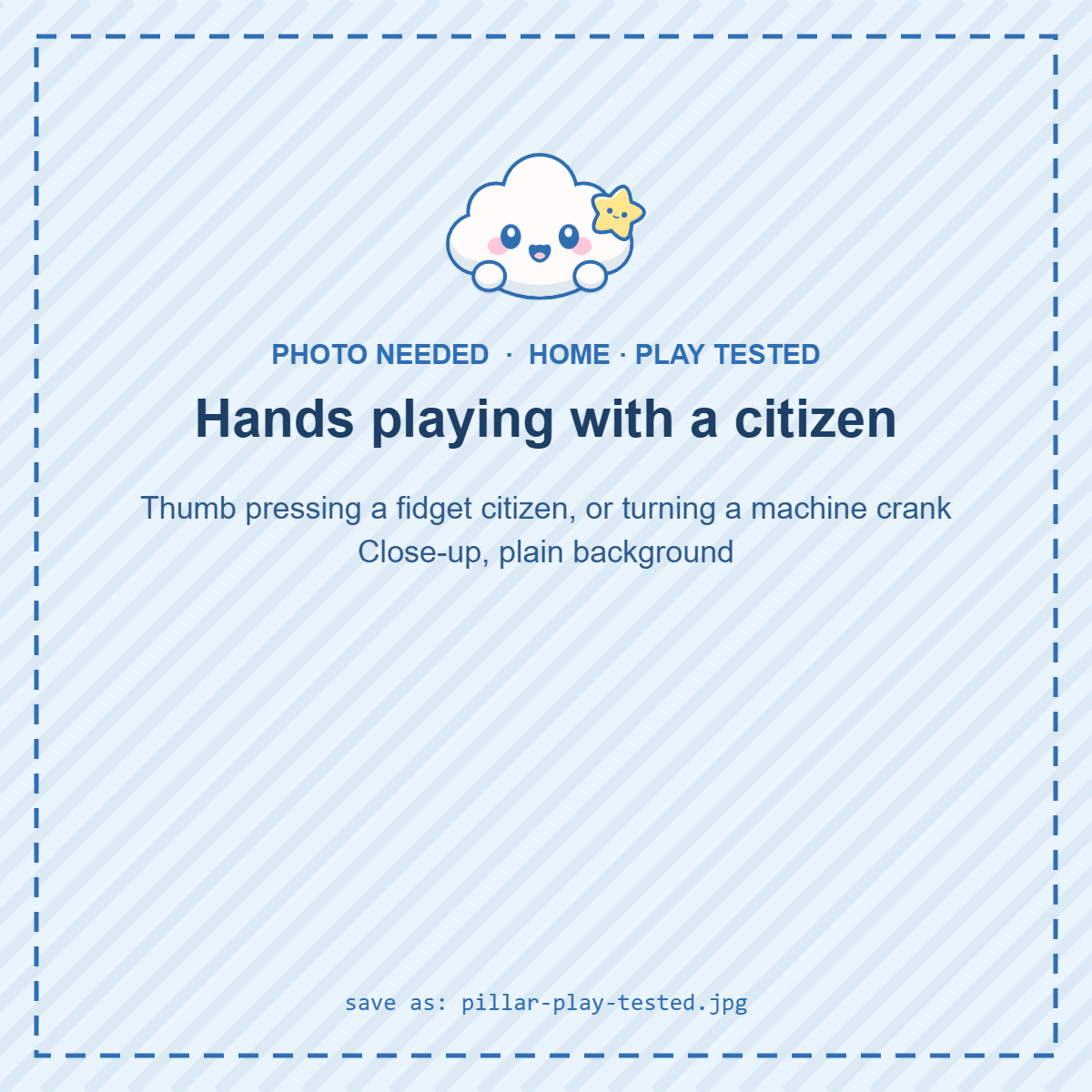 Hands playing with a citizen